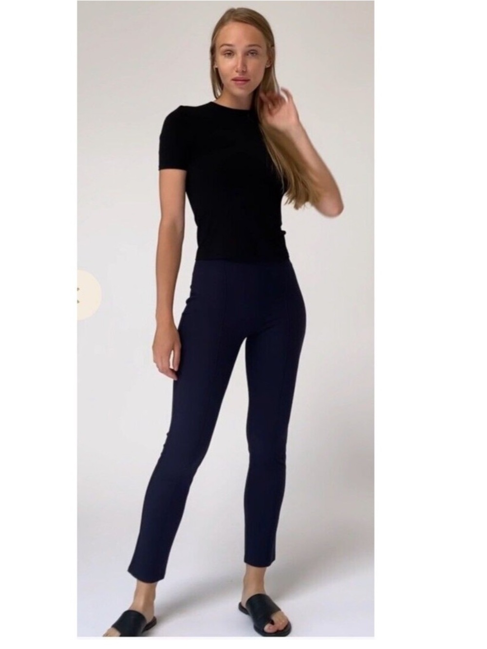 RIPLEY RADER Lk New Small Blue Ponte Knit Slim Leg High Waist Pants Orig$178
